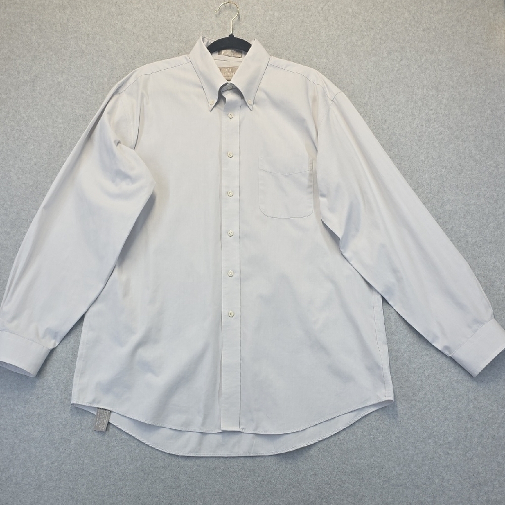 Stafford Men’s Light Grey Oxford Dress Shirt 17 35